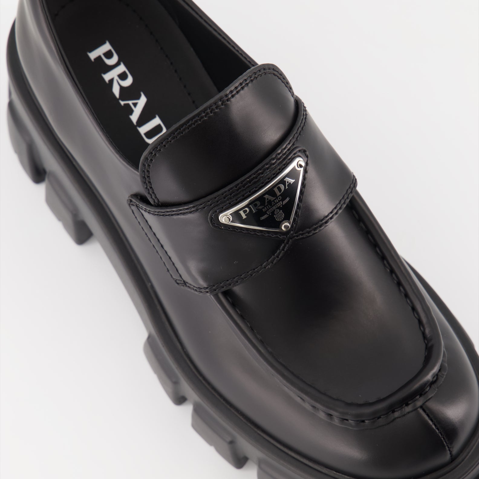 Mocassins Mocassins Monolith Prada Noir Femme