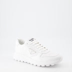 Baskets Baskets en gabardine Prada Blanc Homme