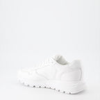 Baskets Baskets en gabardine Prada Blanc Homme