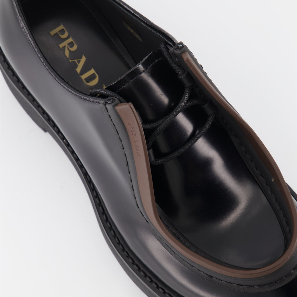 Sapatos sociais Chaussures à lacets Diapason Prada Preto Homme