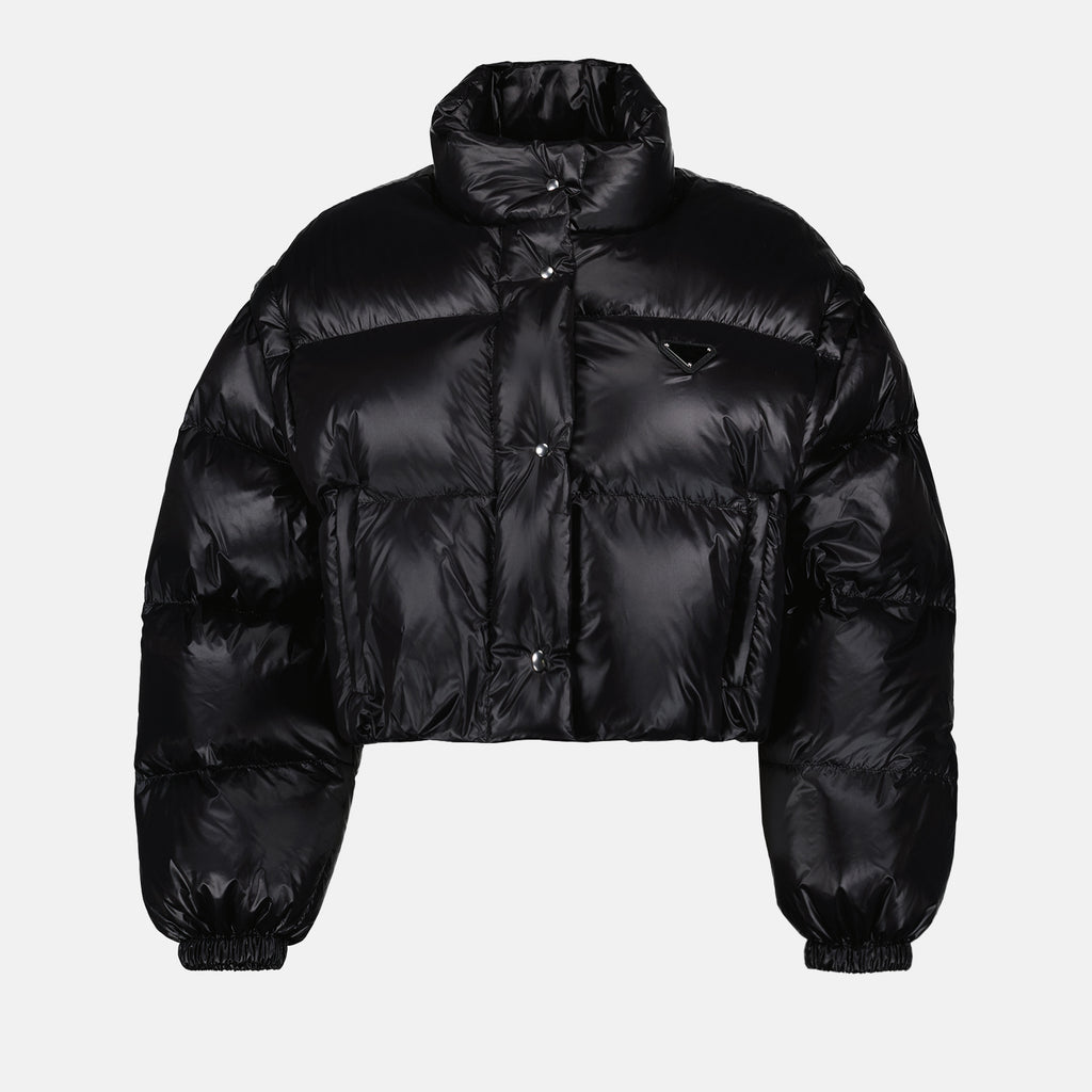 Manteaux Doudoune courte en Re-Nylon Prada Noir Femme