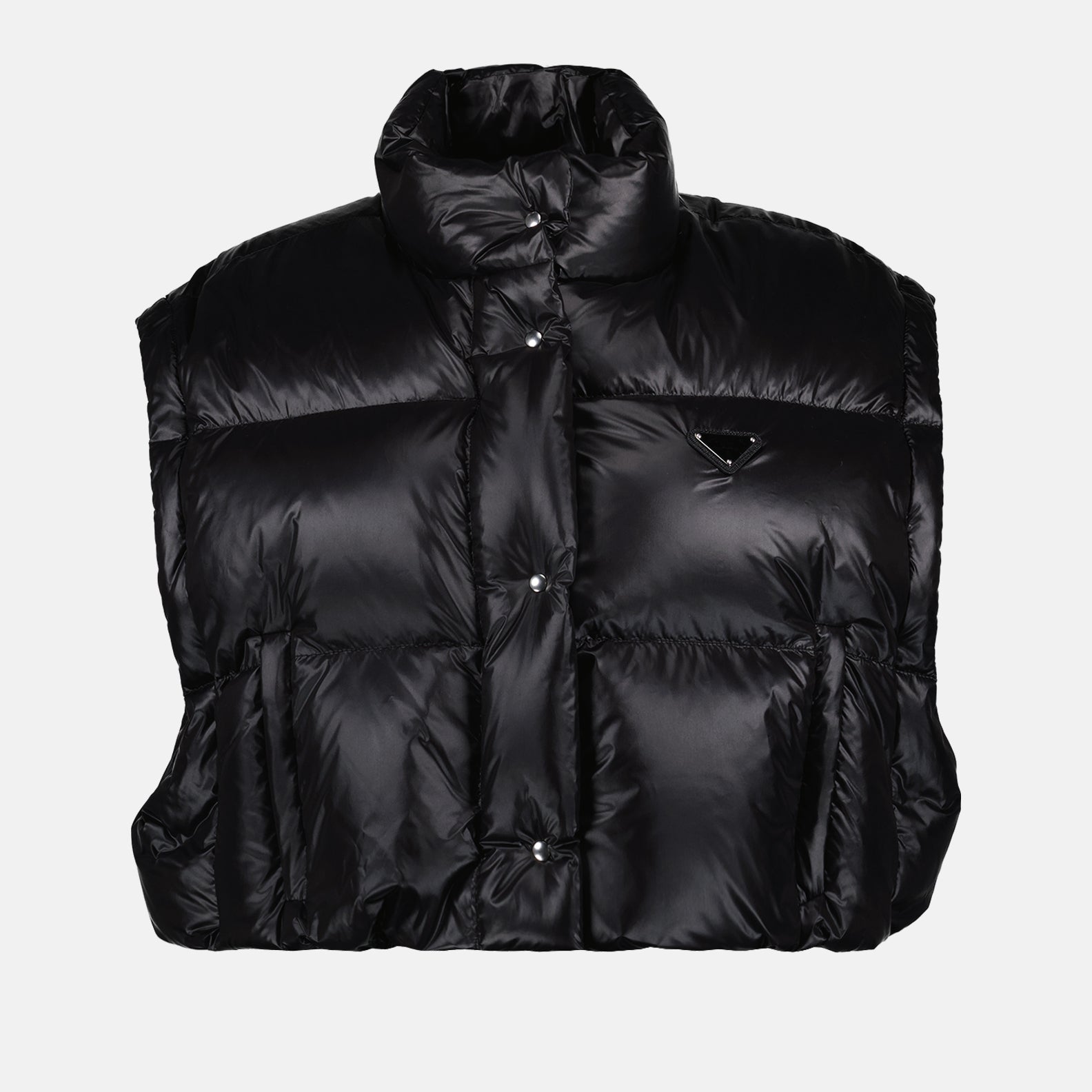 Manteaux Doudoune courte en Re-Nylon Prada Noir Femme