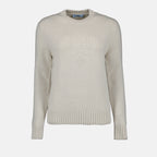 니트웨어 Pull en maille brodé Prada 하얀색 Femme