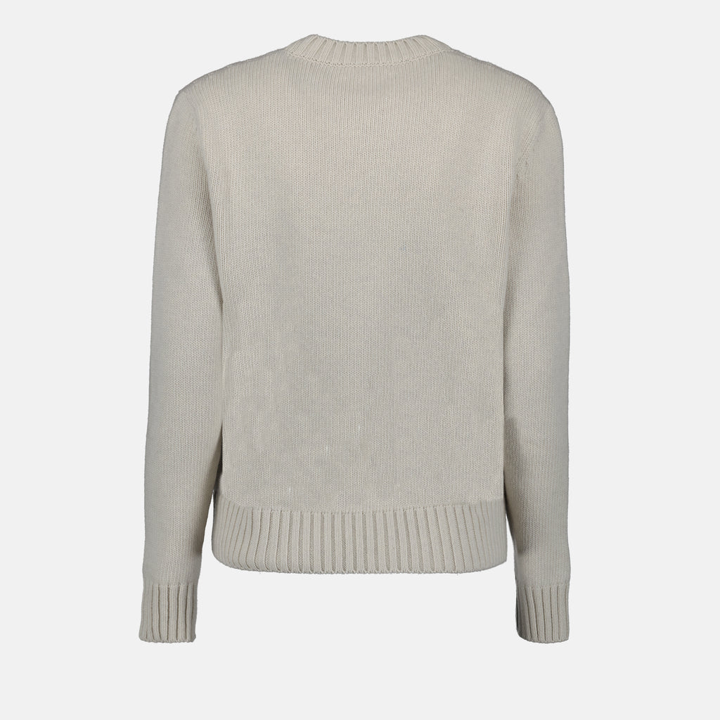 니트웨어 Pull en maille brodé Prada 하얀색 Femme