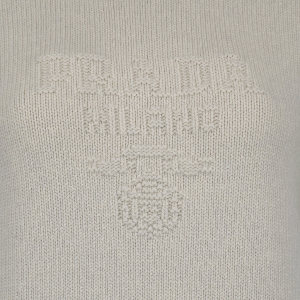 니트웨어 Pull en maille brodé Prada 하얀색 Femme