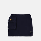 Jupes Jupe en laine Prada Bleu foncé Femme