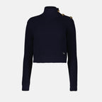 Prendas de punto Pull en laine Prada azul oscuro Femme