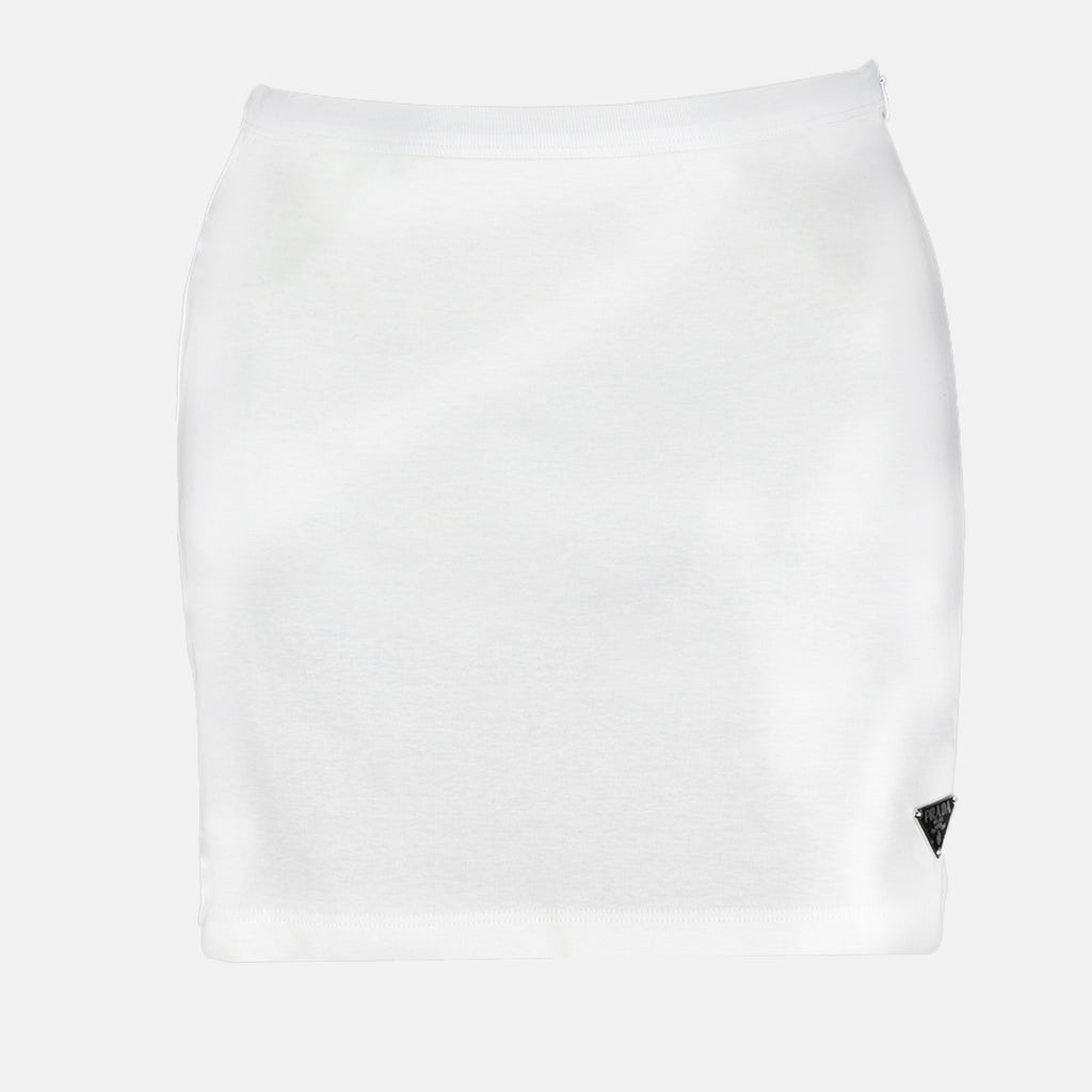 Jupes Jupe courte en jersey Prada Blanc Femme