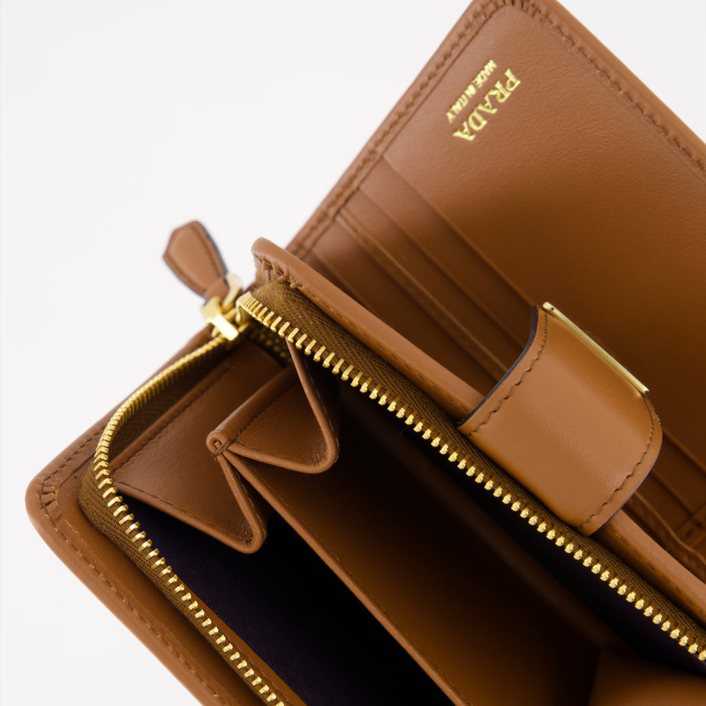 Small leather goods Saffiano wallet Prada Brown Women
