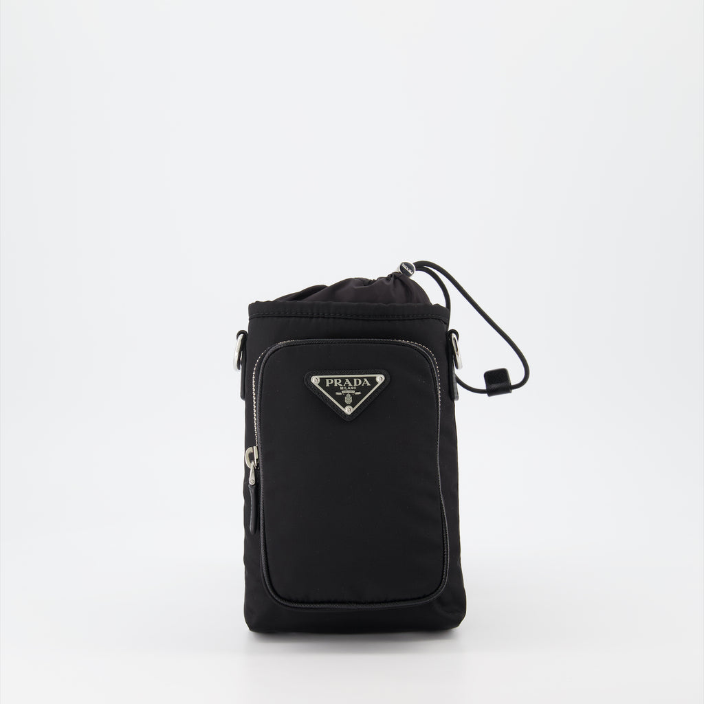 Sacs bandoulière Etui pour smartphone en Re-Nylon Prada Noir Homme