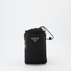 Sacs bandoulière Etui pour smartphone en Re-Nylon Prada Noir Homme