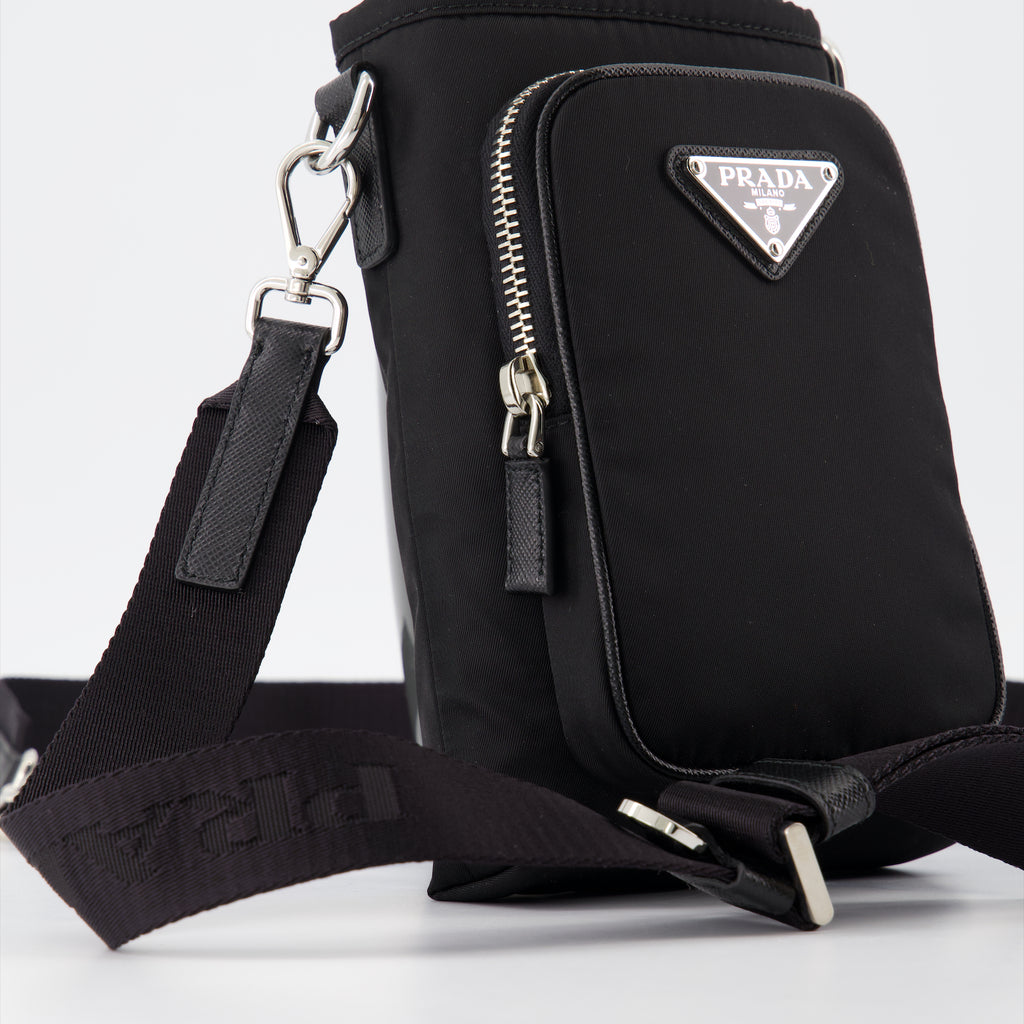Sacs bandoulière Etui pour smartphone en Re-Nylon Prada Noir Homme