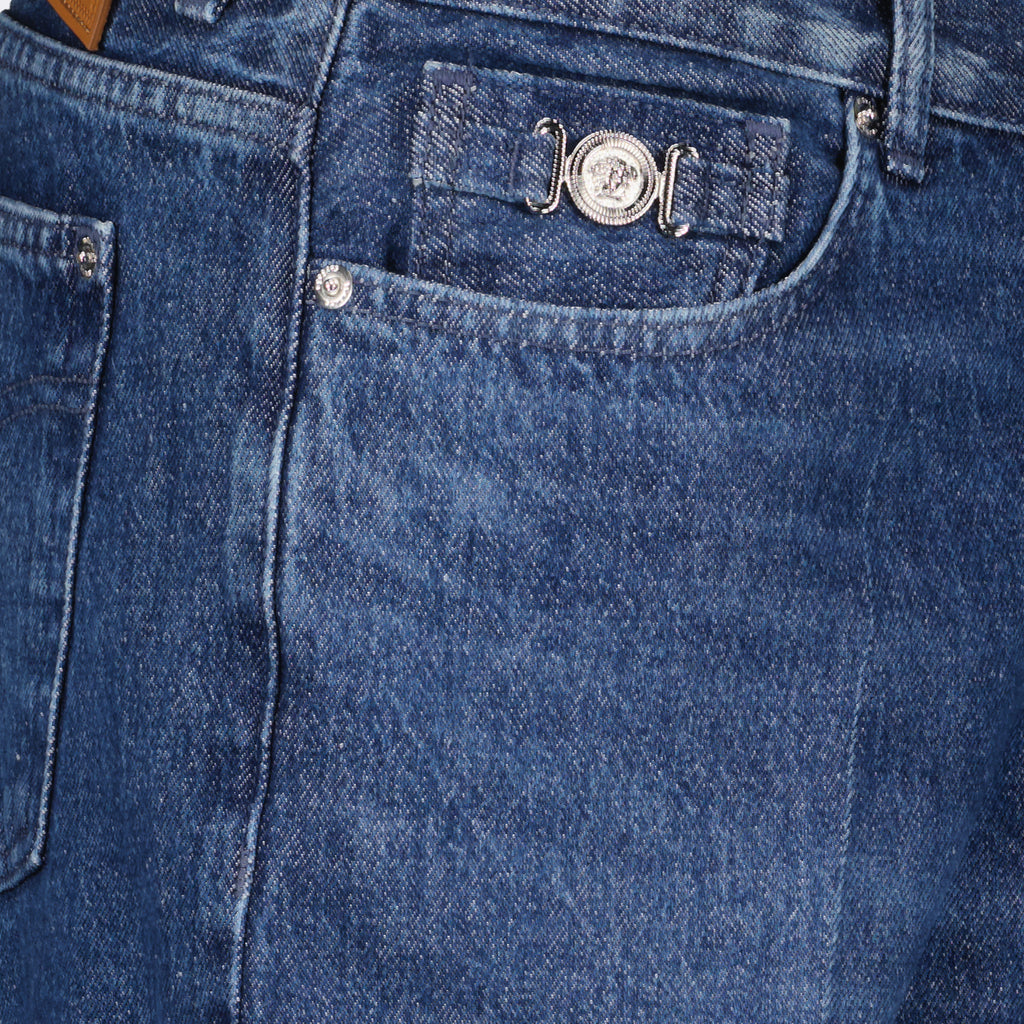 Pantalons Jean droit Versace Bleu foncé Homme