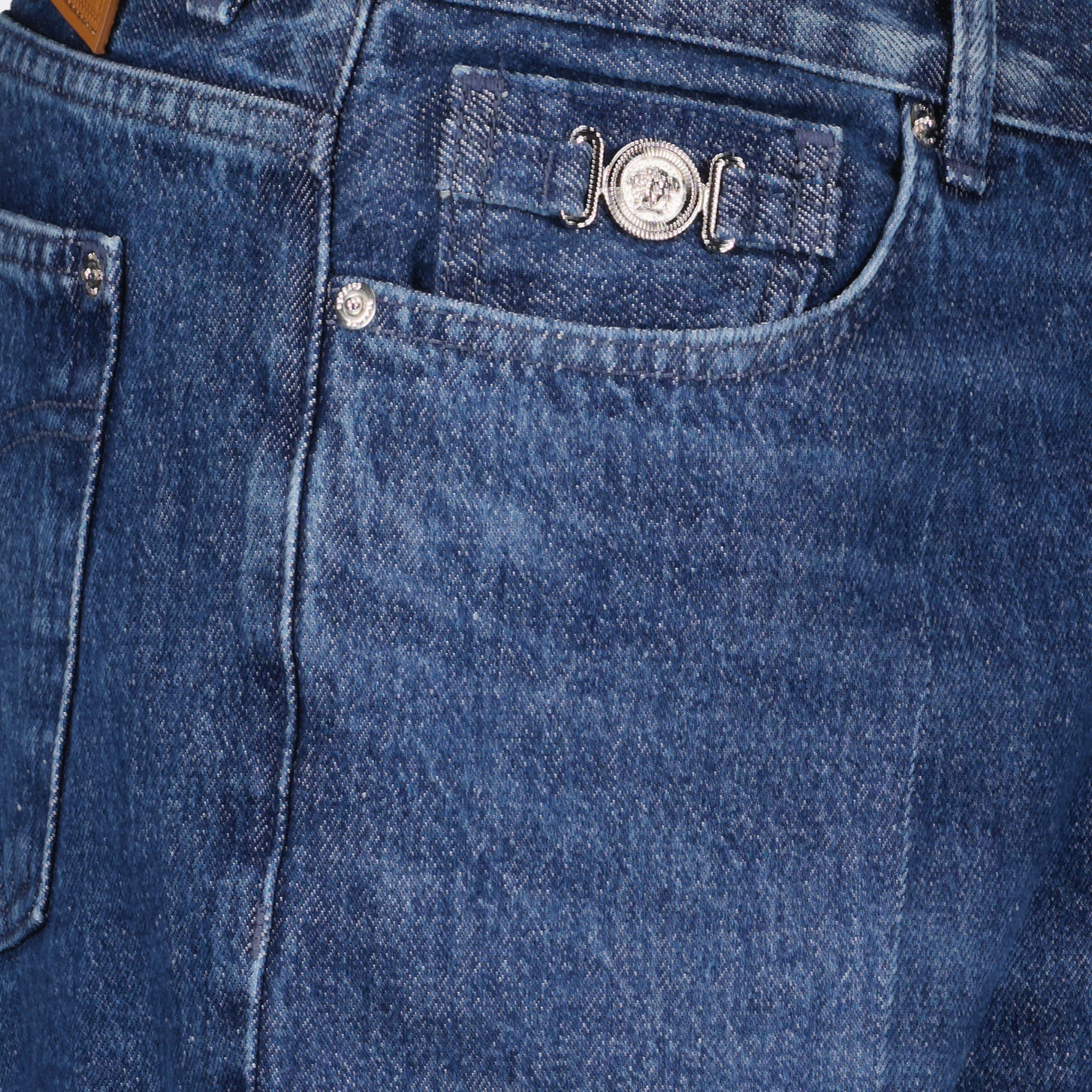 Pantalons Jean droit Versace Bleu foncé Homme