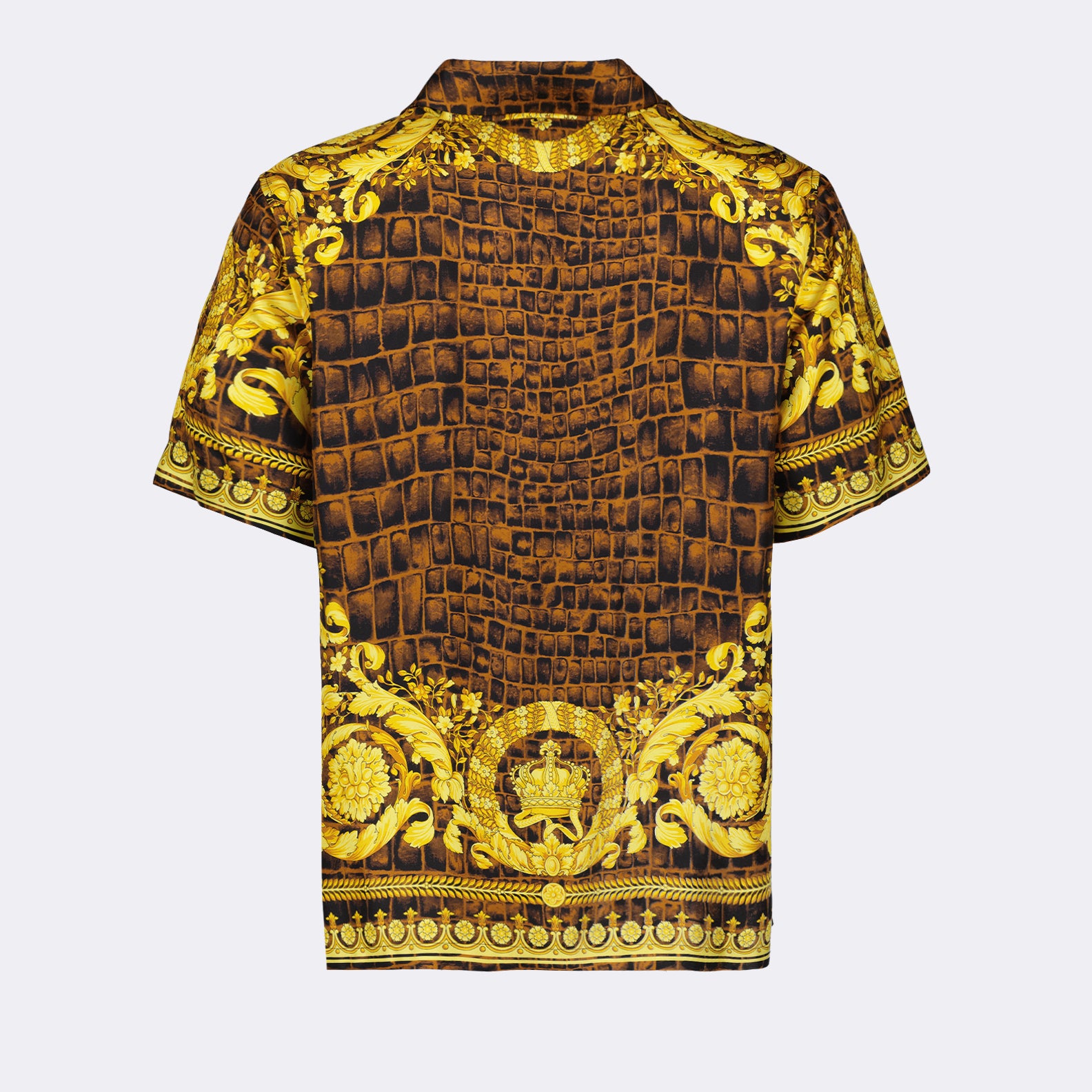 Camisas Chemise Baroccodile en soie Versace Marrón Homme