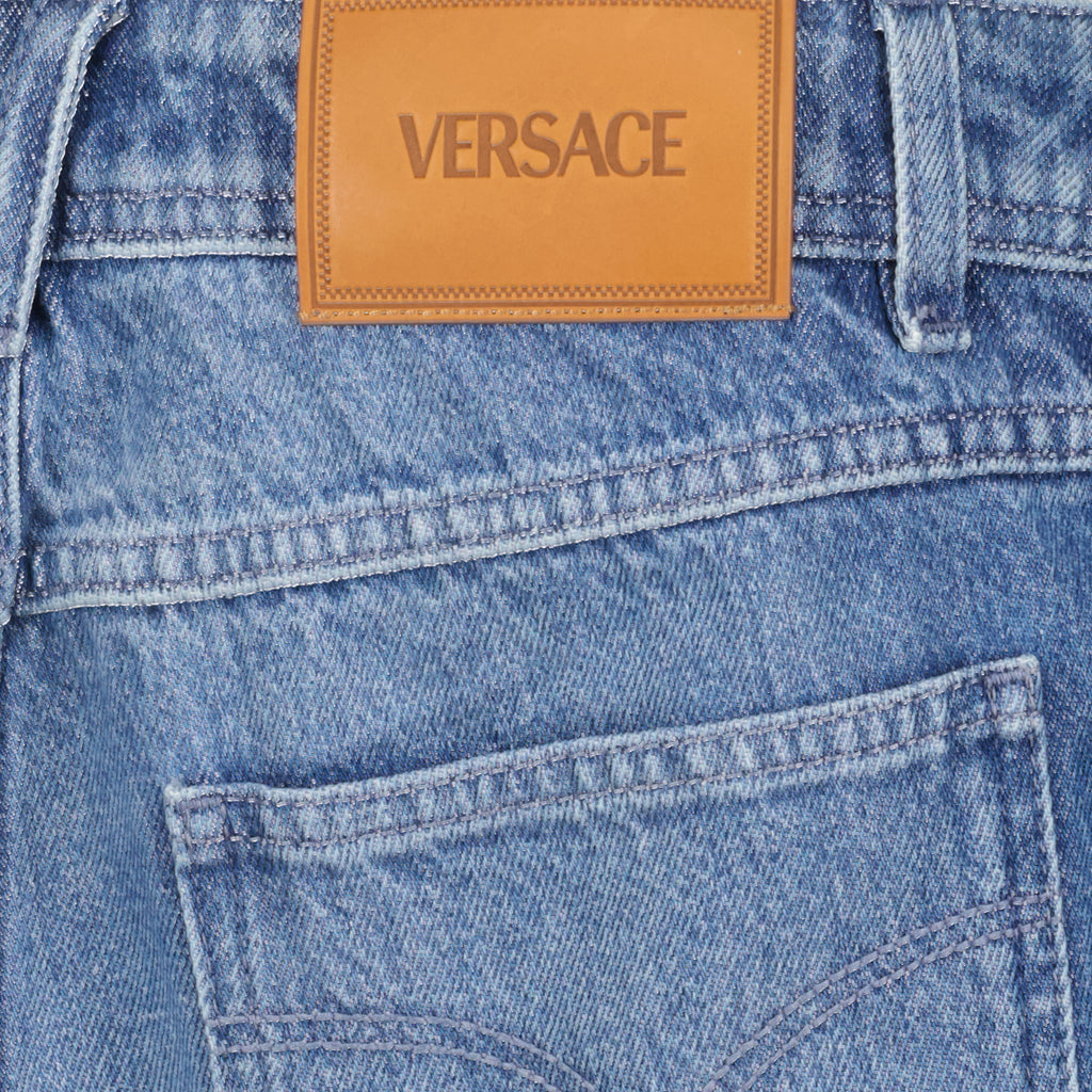 Pantalons Jean droit Versace Bleu Femme