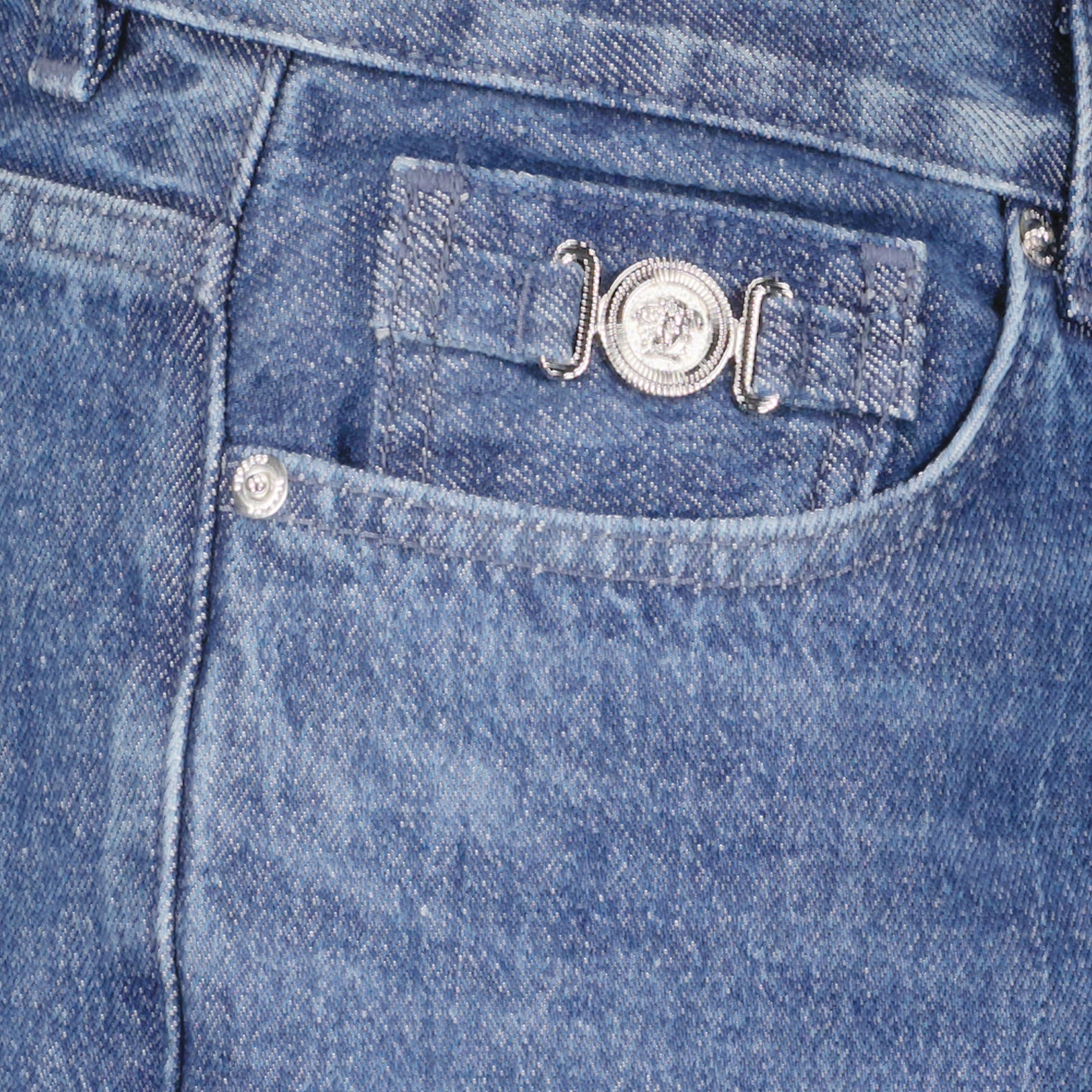 Pantalons Jean droit Versace Bleu Femme