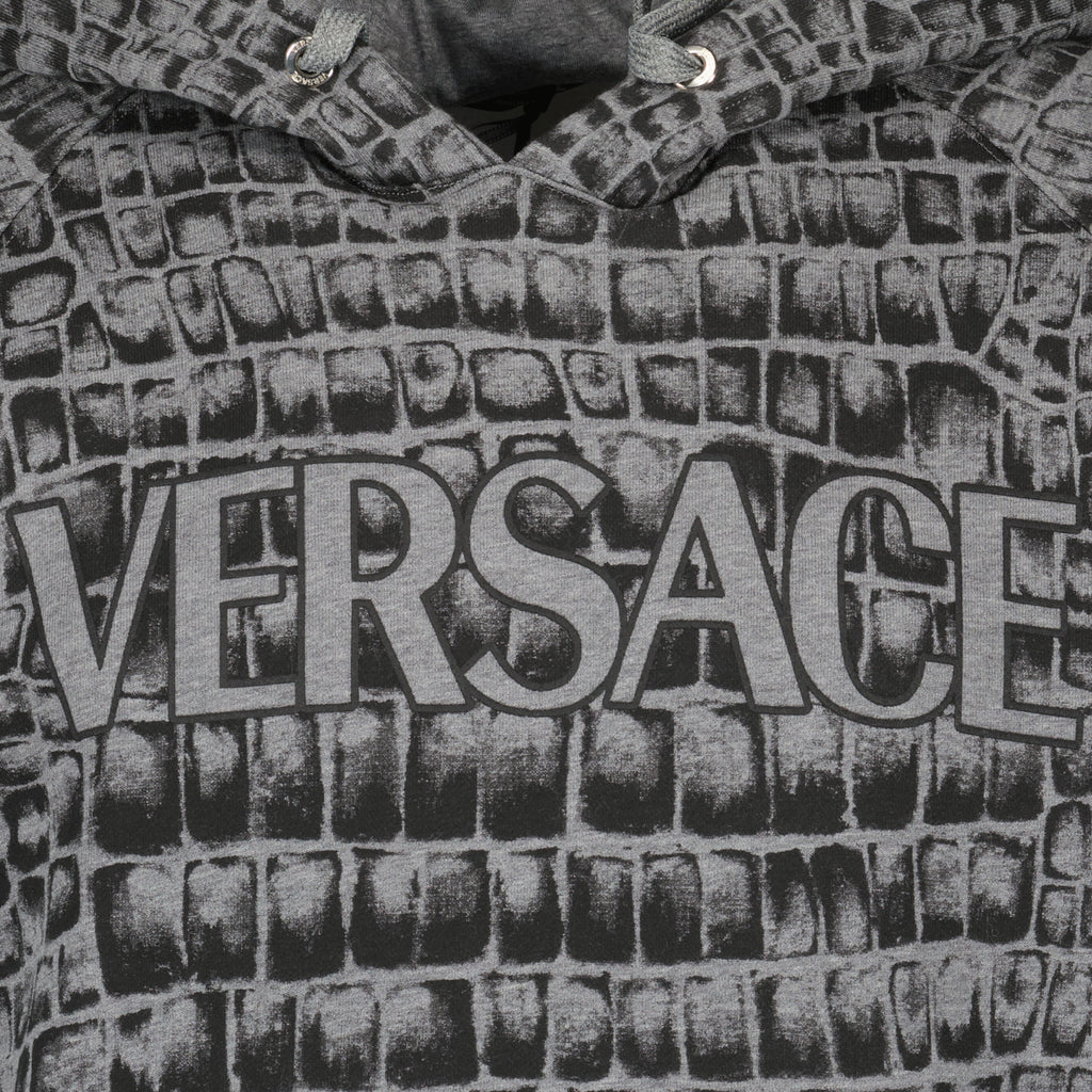 Sweatshirts Sweat à capuche Coccodrilo Versace Gris Homme