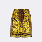 Shorts Short Baroccodile in Silk Versace Marrone Homme