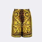 Shorts Short Baroccodile in Silk Versace Marrone Homme