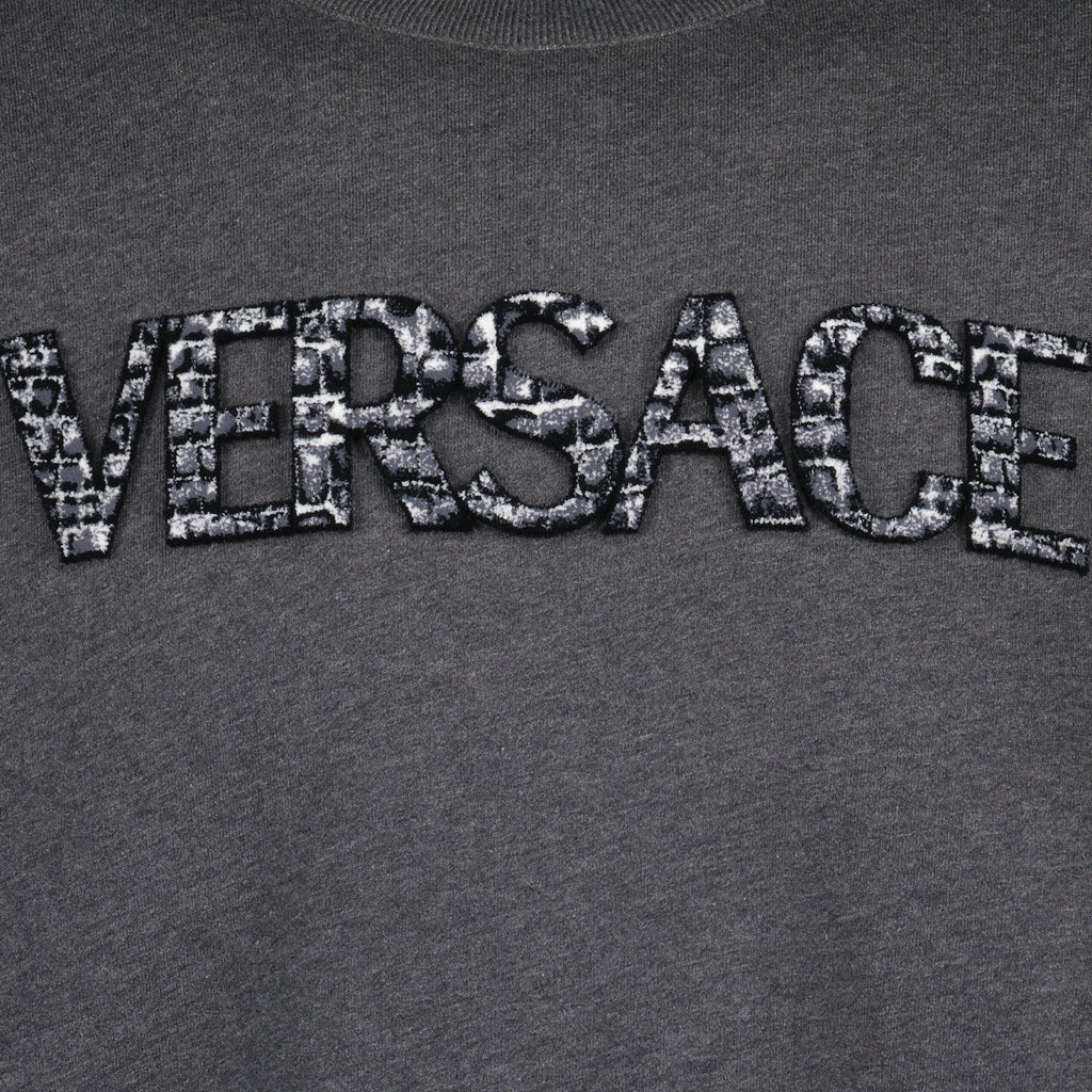 Felpe Felpa con Logo Coccodrilo Versace Grigio Homme