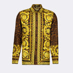 Camisas Chemise Baroccodile en soie Versace Marrom Homme