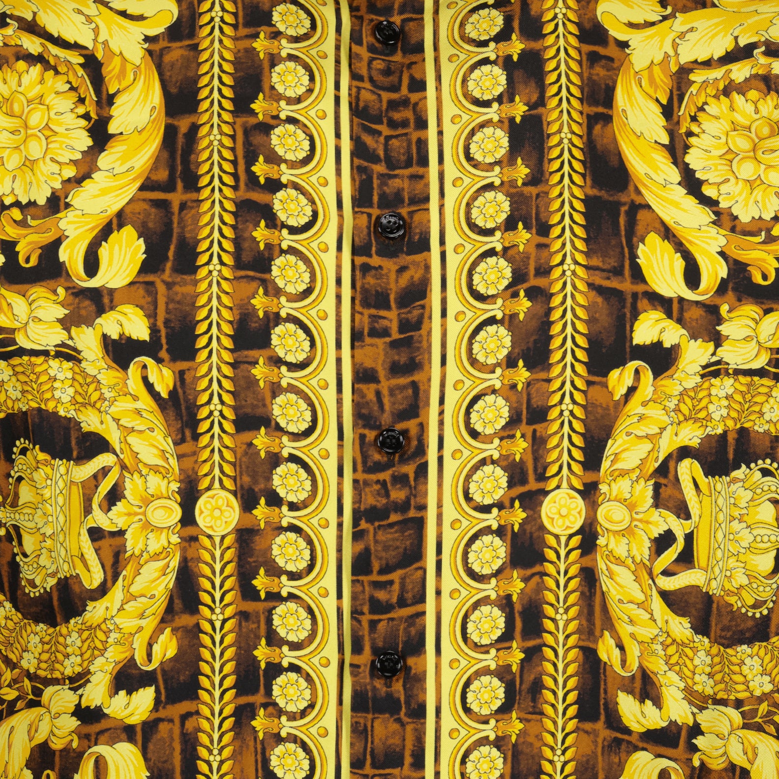 Camisas Chemise Baroccodile en soie Versace Marrón Homme