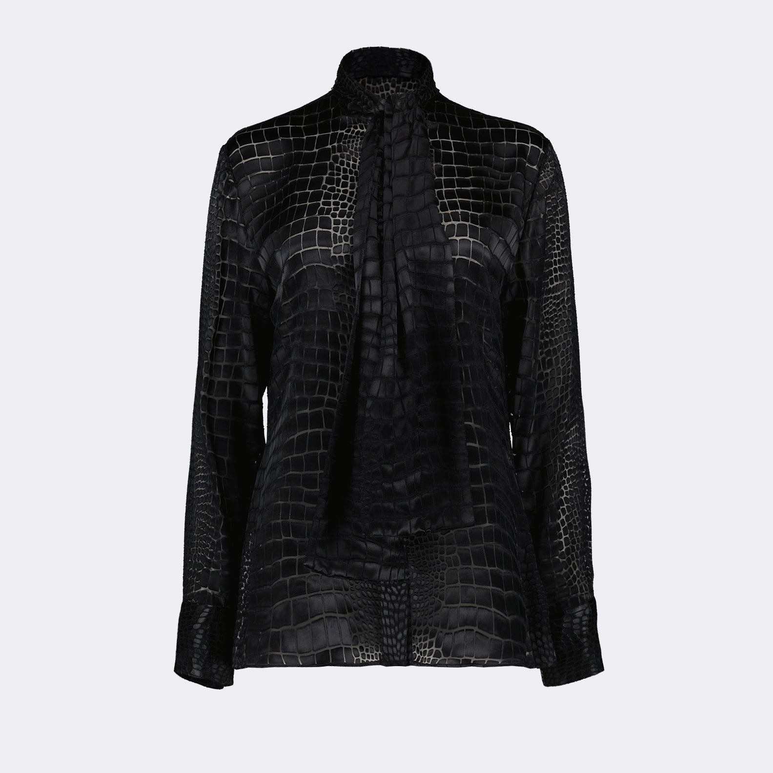 Hemden Krokodil-Effekt Lavallière Hemd Versace Schwarz Femme