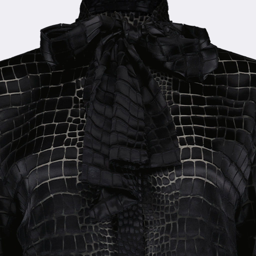 Camicie Camicia Lavallière Effetto Crocodile Versace Nero Femme