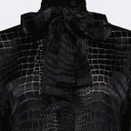 Camicie Camicia Lavallière Effetto Crocodile Versace Nero Femme