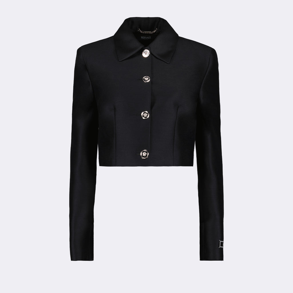 Jaquetas Veste crop Versace Preto Femme