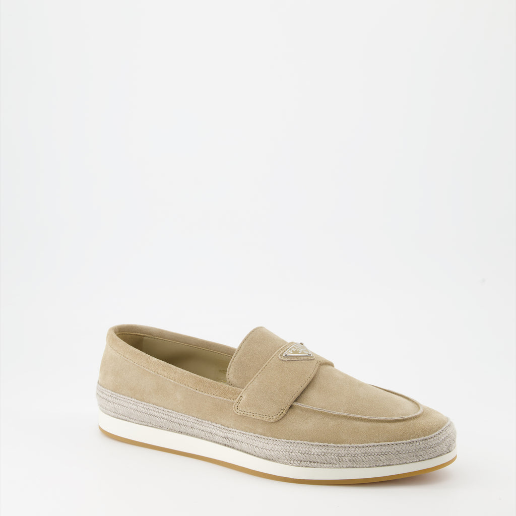 Mocassins Mocassins en suède Prada Beige Homme