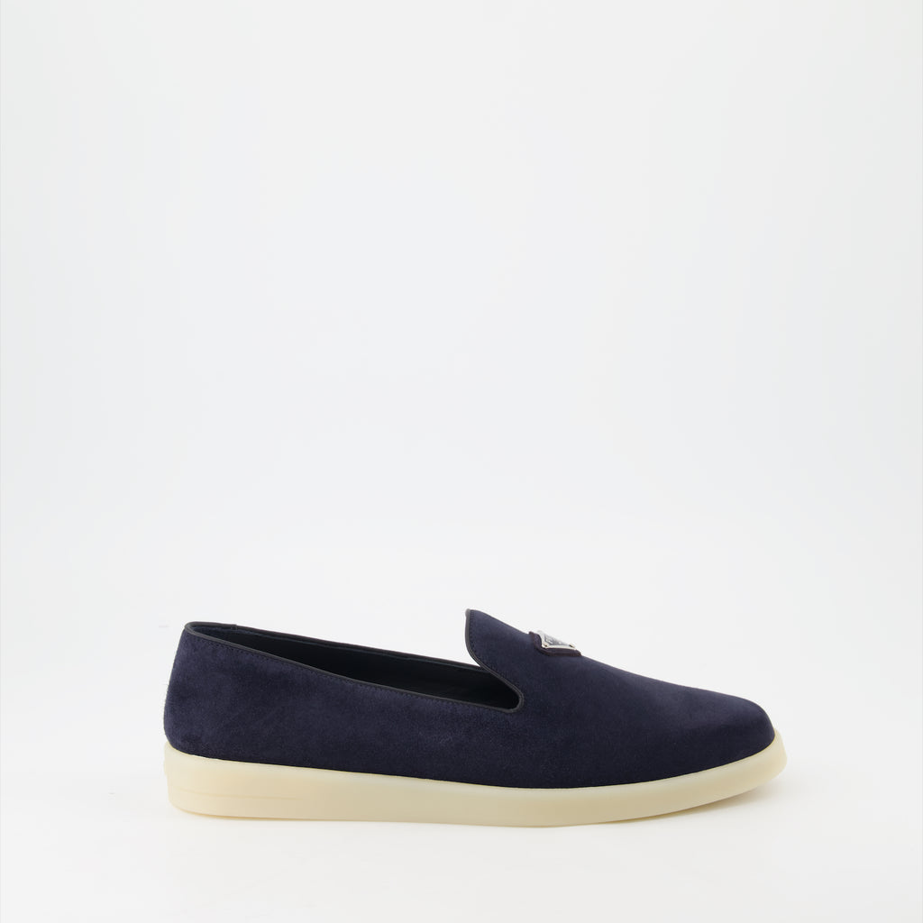 Mocassins Mocassins en velours Prada Bleu foncé Homme