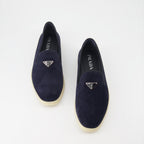 Mocassins Mocassins en velours Prada Bleu foncé Homme