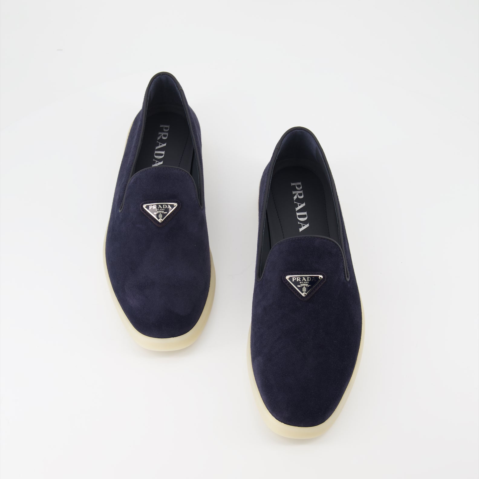 Mocassins Mocassins en velours Prada Bleu foncé Homme