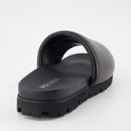 Sapatos abertos Claquettes en cuir nappa Prada Preto Homme