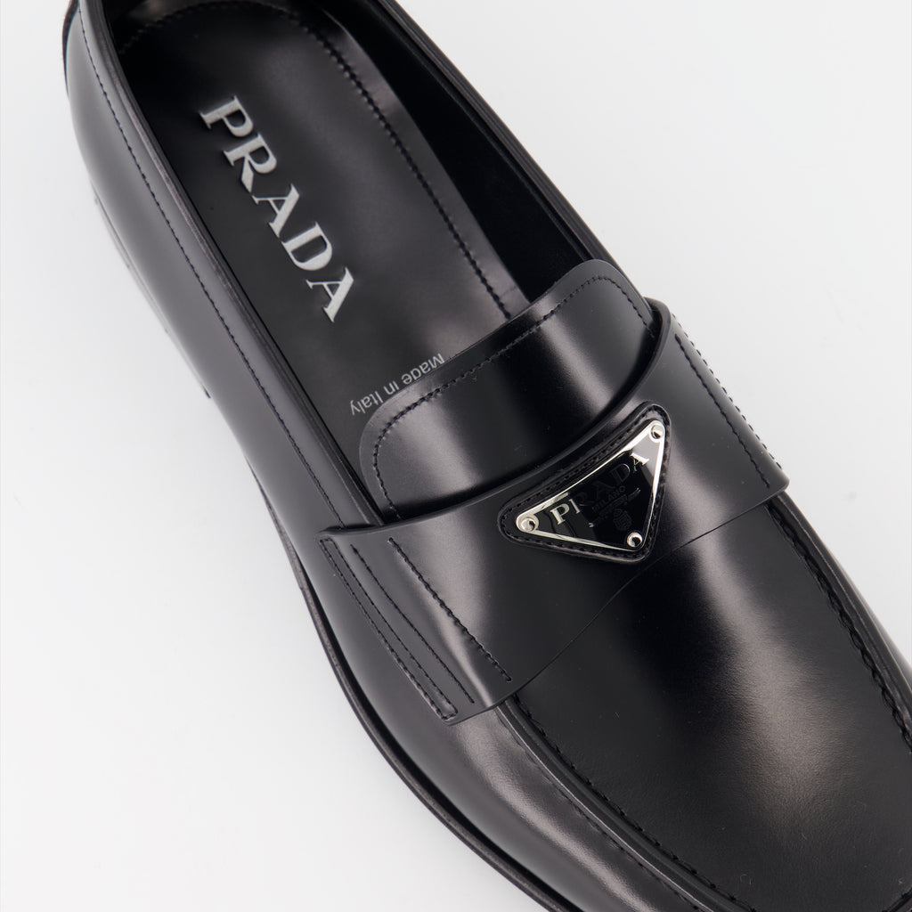 Mocassins Mocassins en cuir Prada Noir Homme