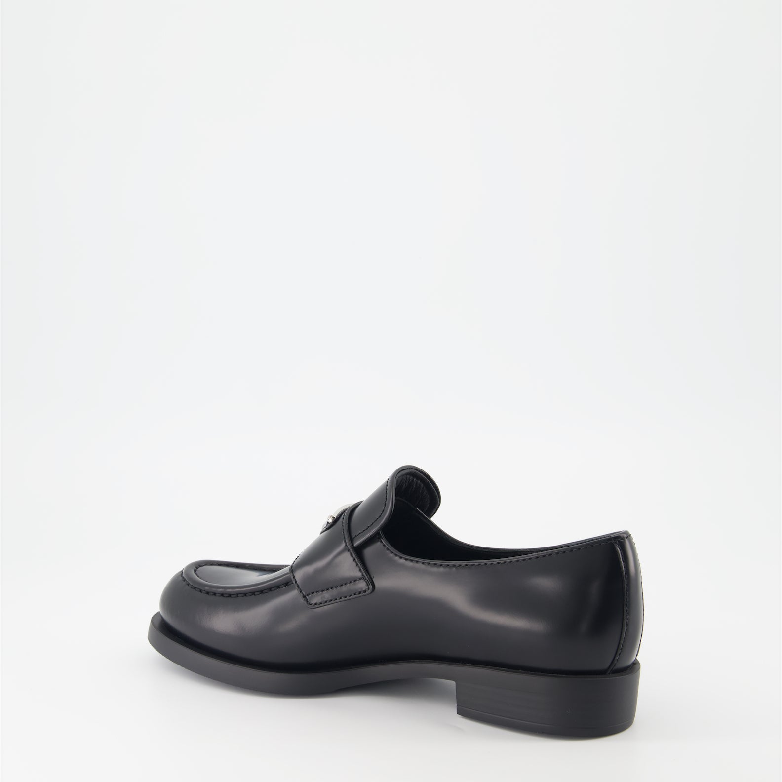 Mocassins Mocassins en cuir brossé Prada Noir Femme
