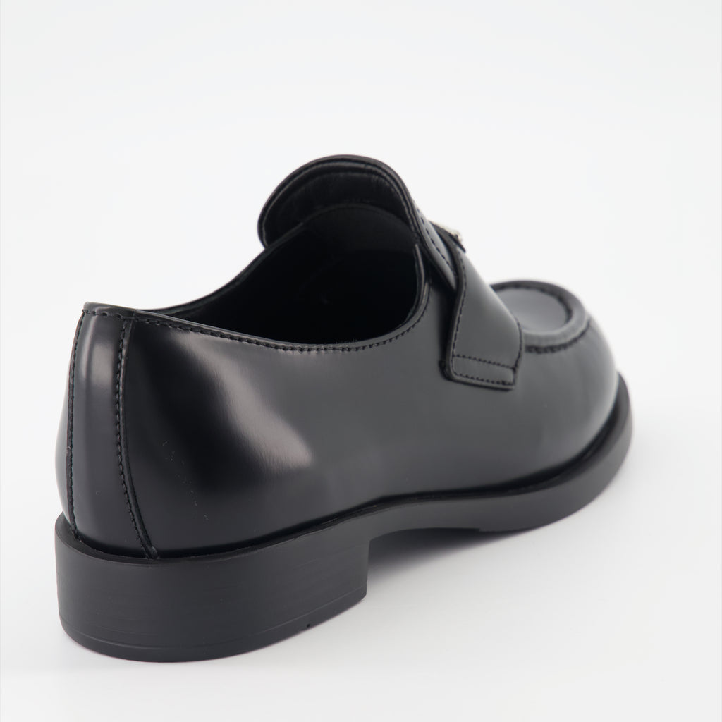 Mocassins Mocassins en cuir brossé Prada Noir Femme