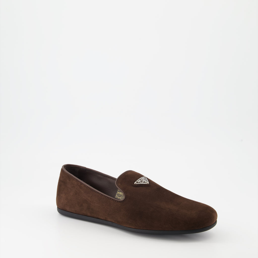 Mocassins Mocassins en suède Prada Marron Homme