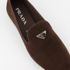 Mocassins Mocassins en suède Prada Marron Homme