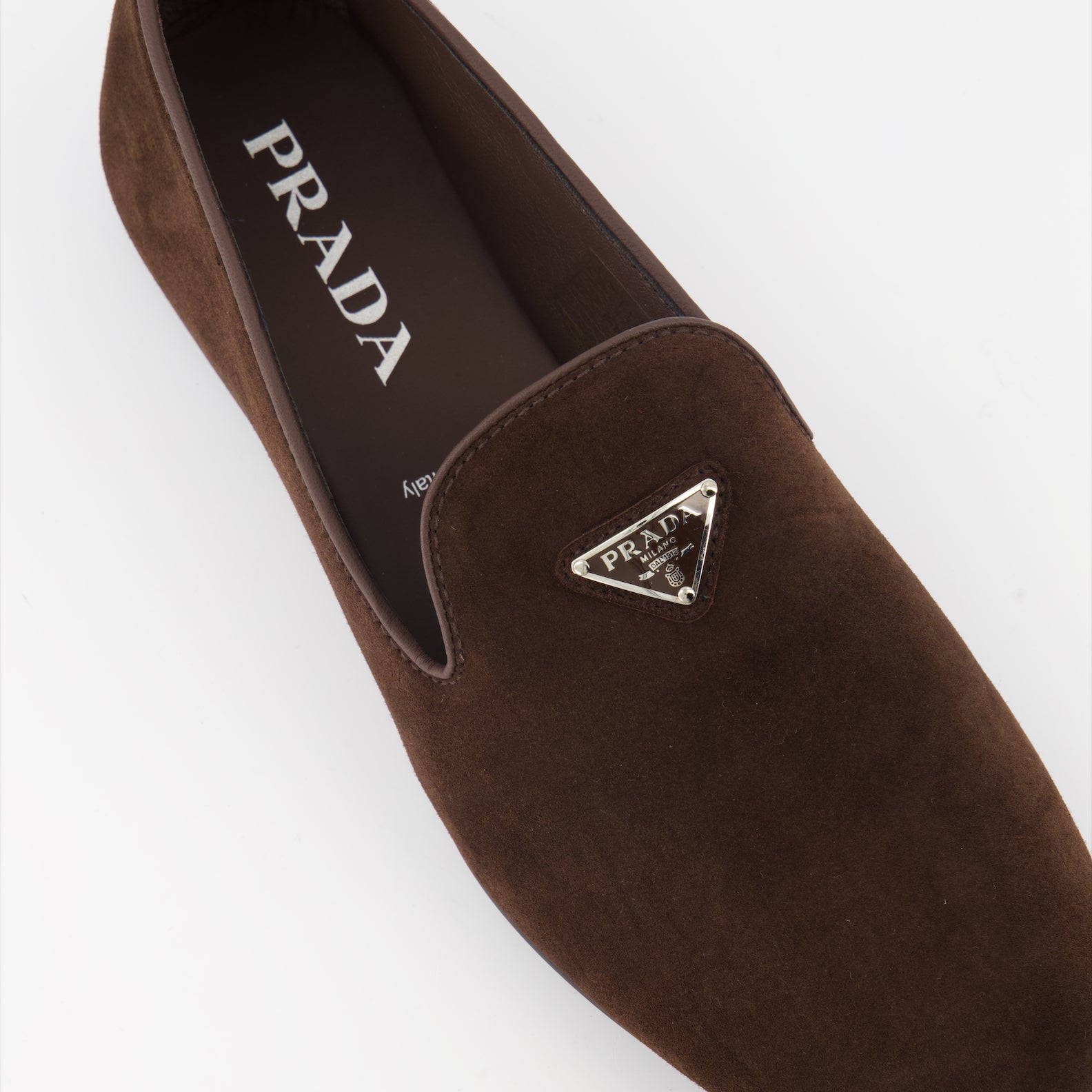 Mocassins Mocassins en suède Prada Marron Homme