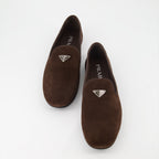 Mocassins Mocassins en suède Prada Marron Homme