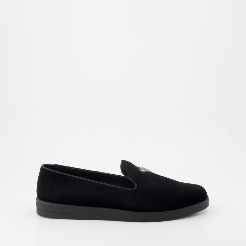 Mocassins Mocassins en veau velours Prada Noir Homme