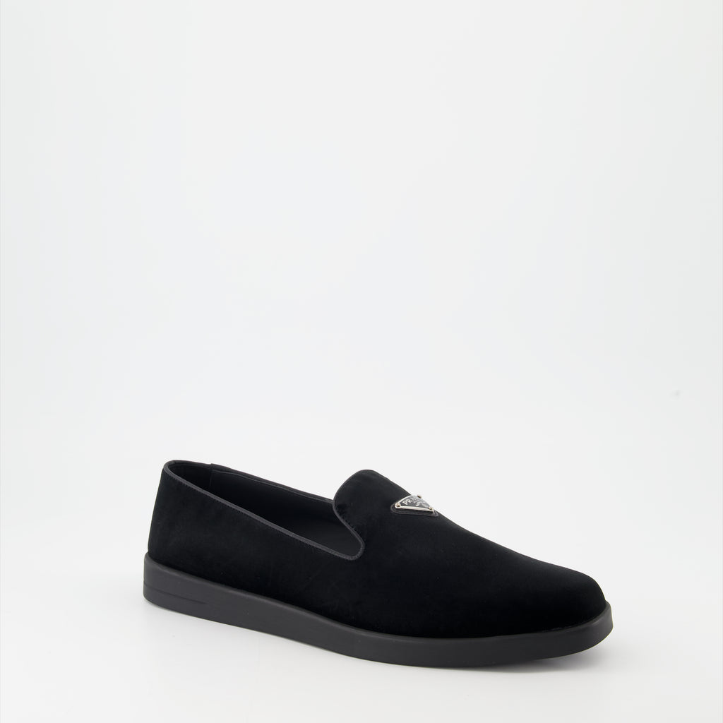 Mocassins Mocassins en veau velours Prada Noir Homme