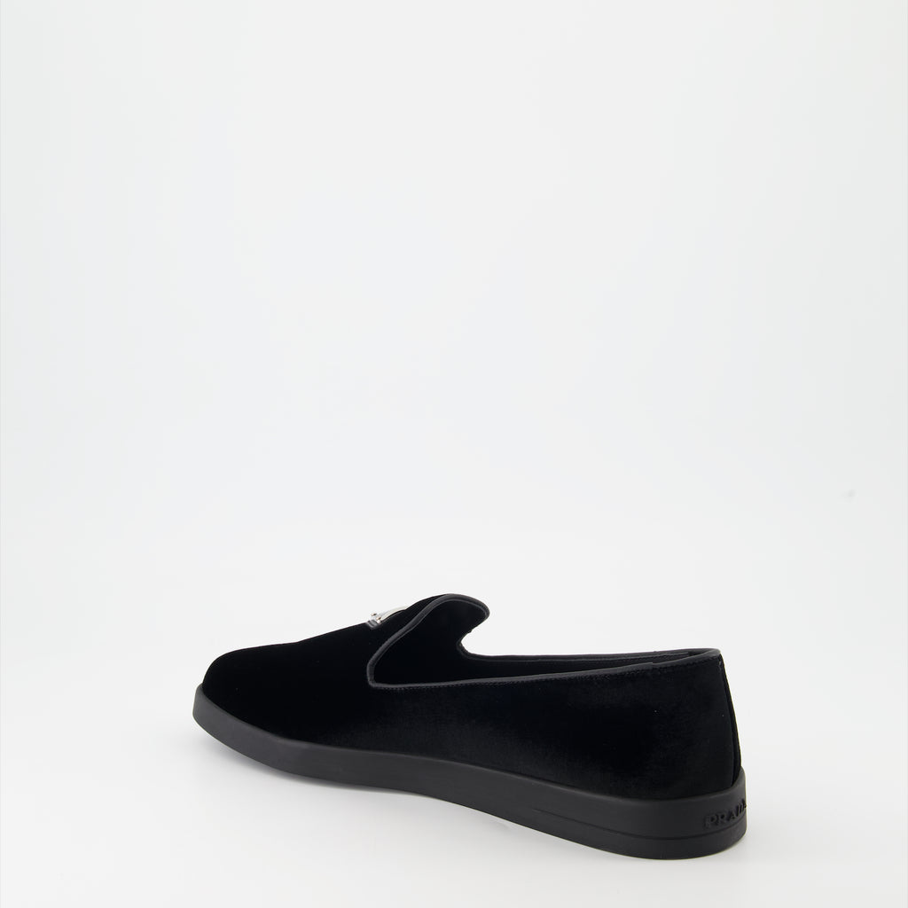 Mocassins Mocassins en veau velours Prada Noir Homme