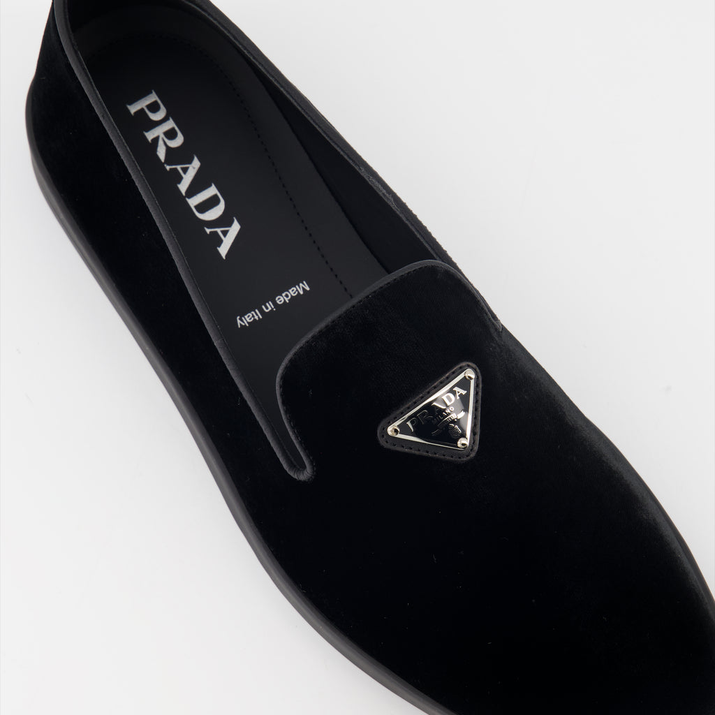 Mocassins Mocassins en veau velours Prada Noir Homme