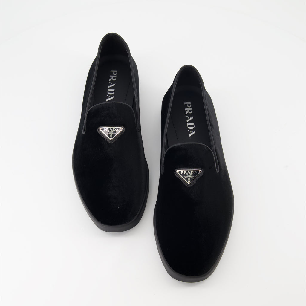 Mocassins Mocassins en veau velours Prada Noir Homme
