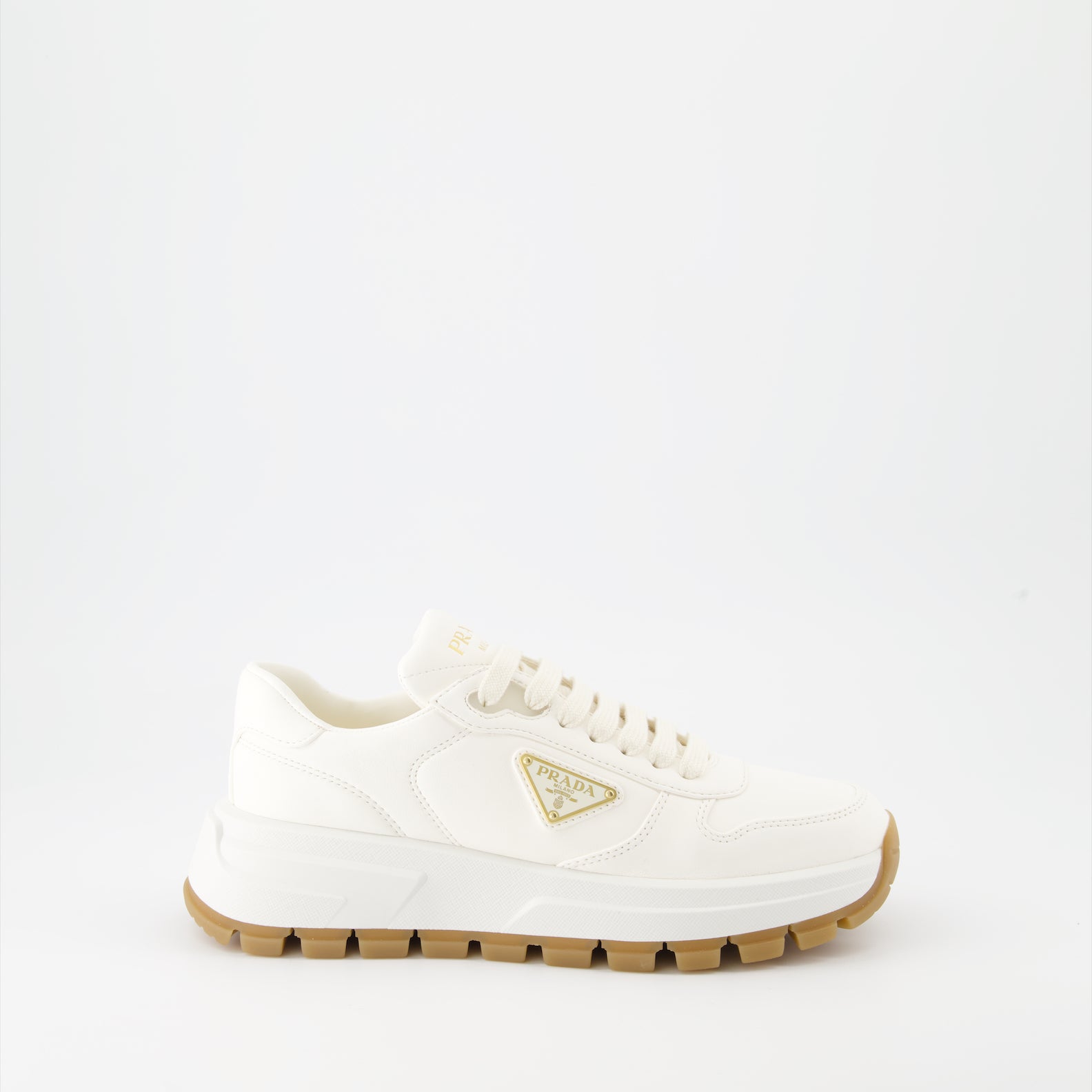 Baskets Baskets en cuir Prada Blanc Femme