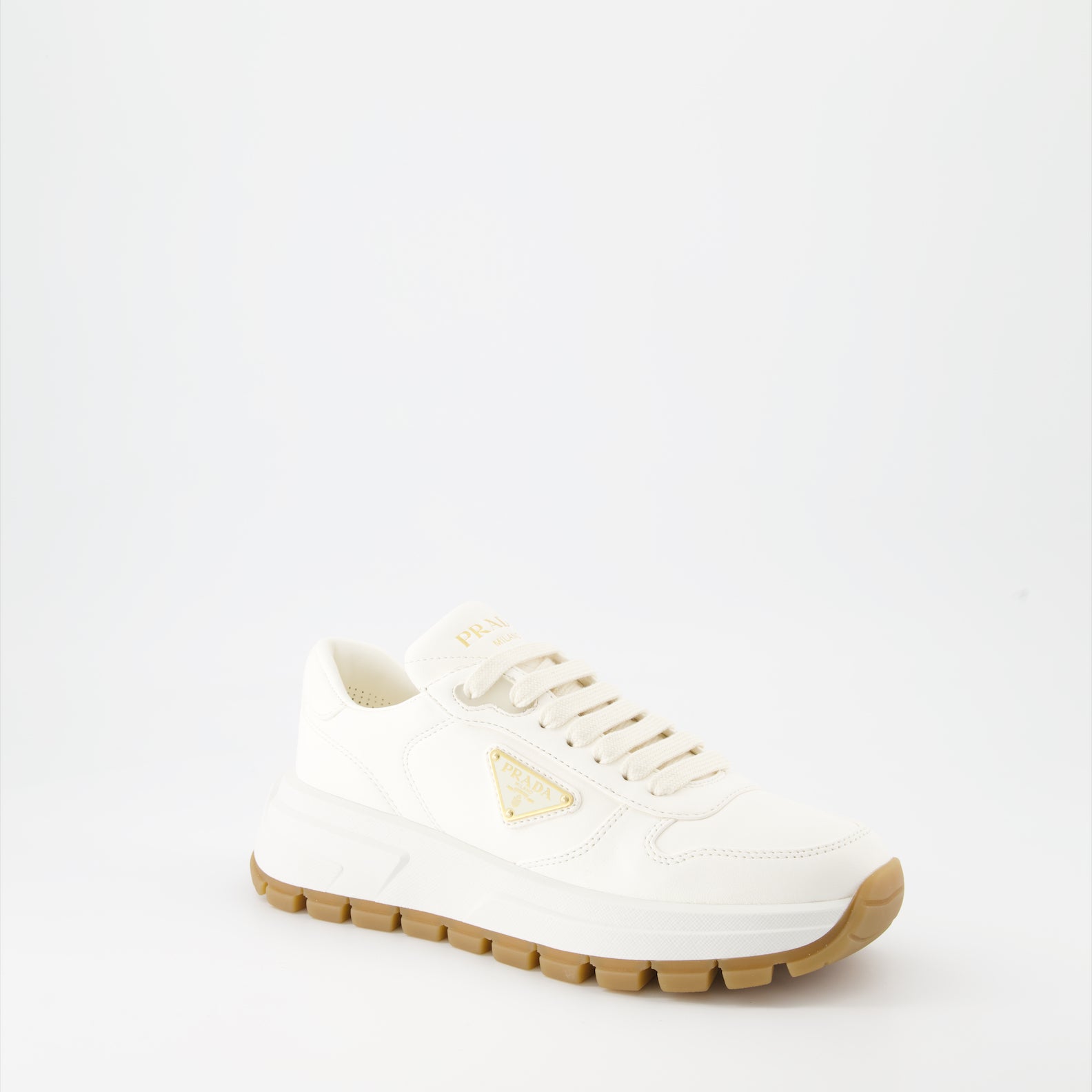 Baskets Baskets en cuir Prada Blanc Femme